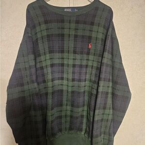Polo by Ralph Lauren Black and Green Plaid Crewneck Sweater